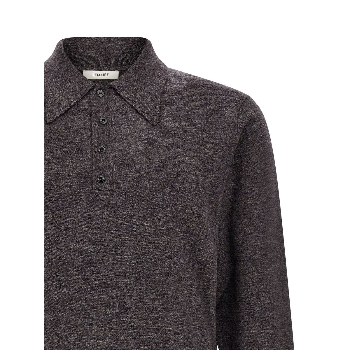 Lemaire Brown Wool Polo Shirt