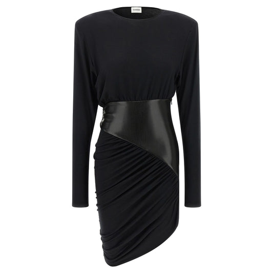 The Andamane Black Viscose Short Dress