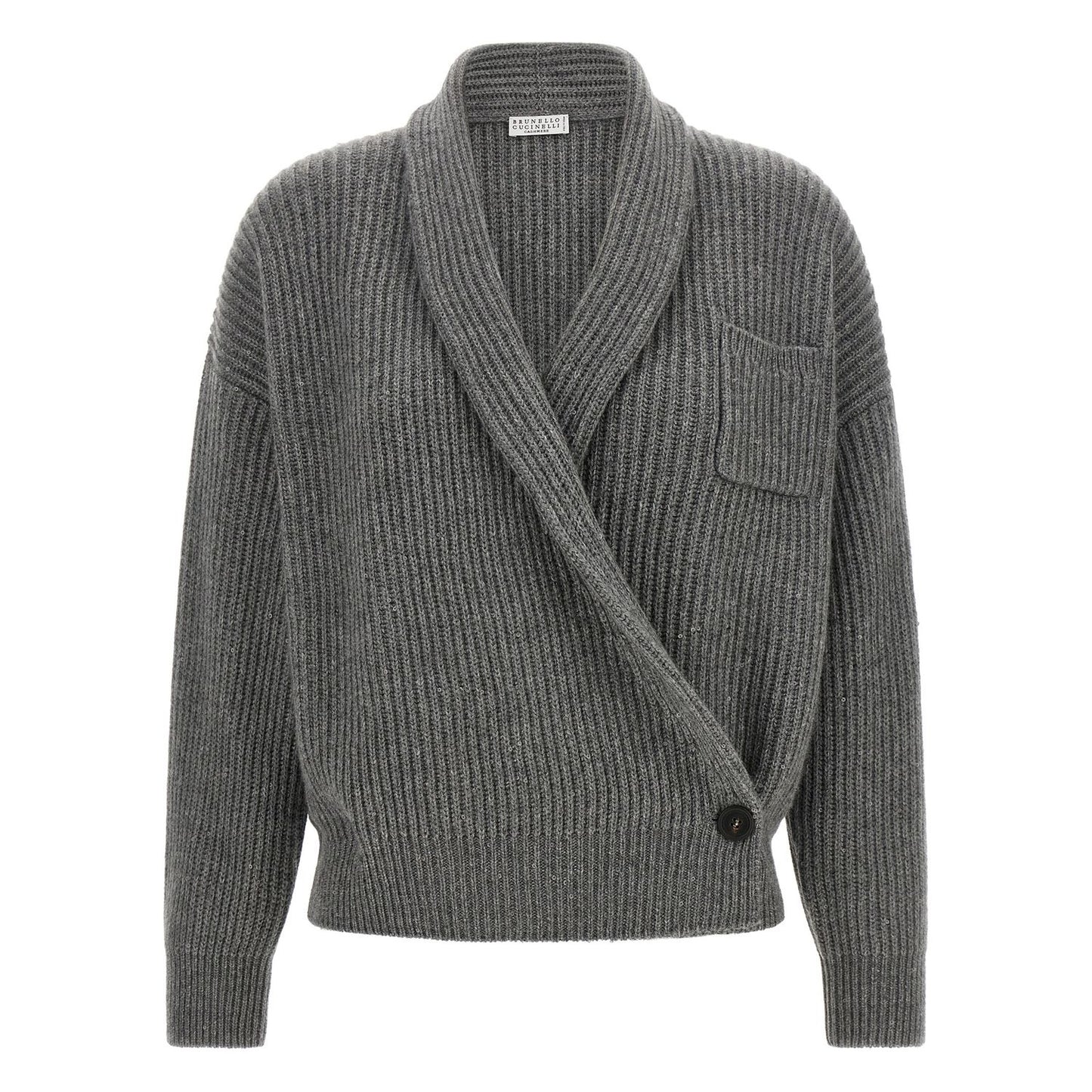 Brunello Cucinelli Gray Cashmere Cardigan