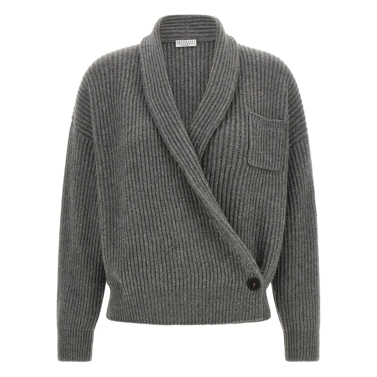 Brunello Cucinelli Gray Cashmere Cardigan