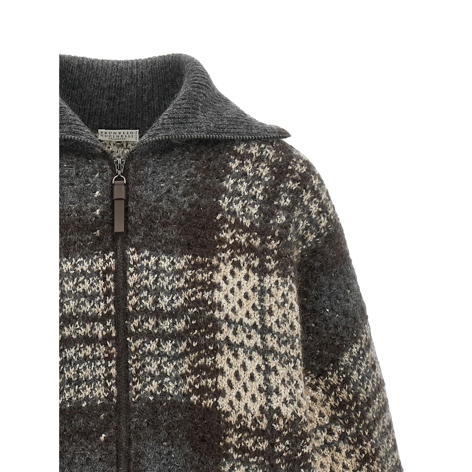 Brunello Cucinelli Gray Fabric Cardigan