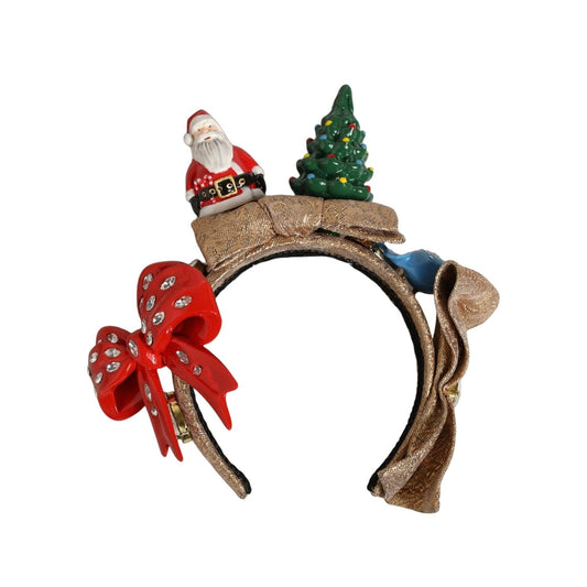 Dolce & Gabbana Multicolor Glittery Christmas Themed Headwear Headband