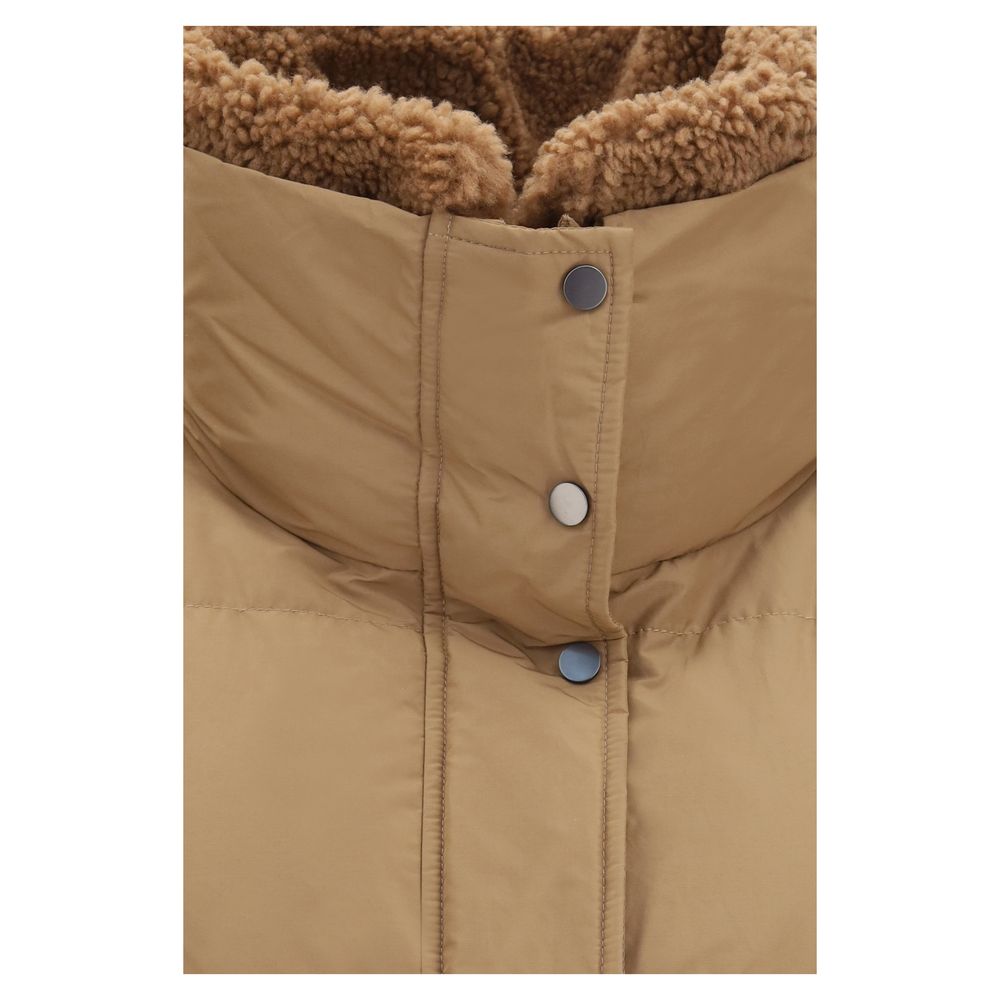 Brunello Cucinelli Beige Cotton Full-Length Jacket