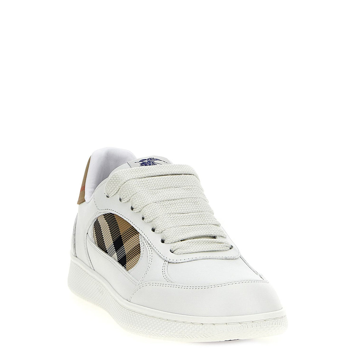 Burberry Beige Leather Low Top Sneakers