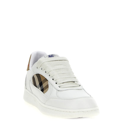 Burberry Beige Leather Low Top Sneakers