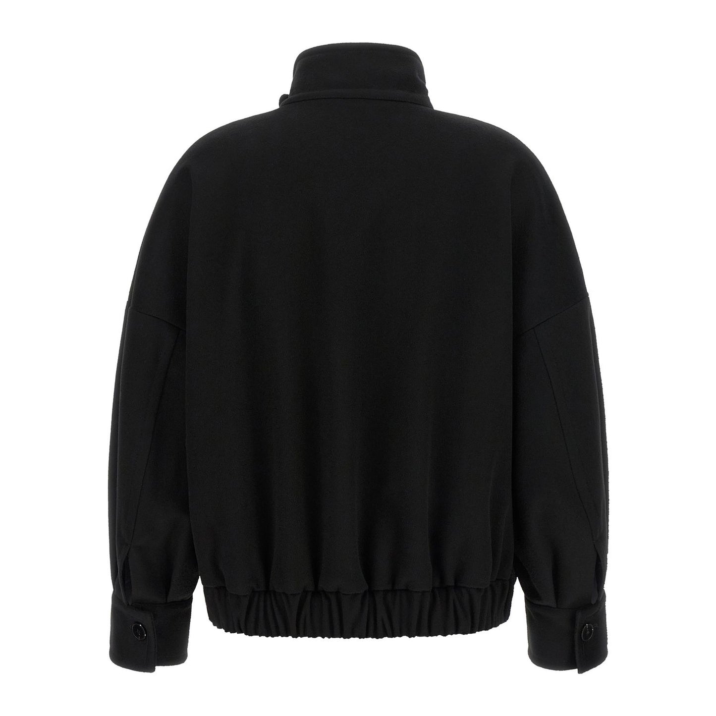 Alberto Biani Black Wool Bomber