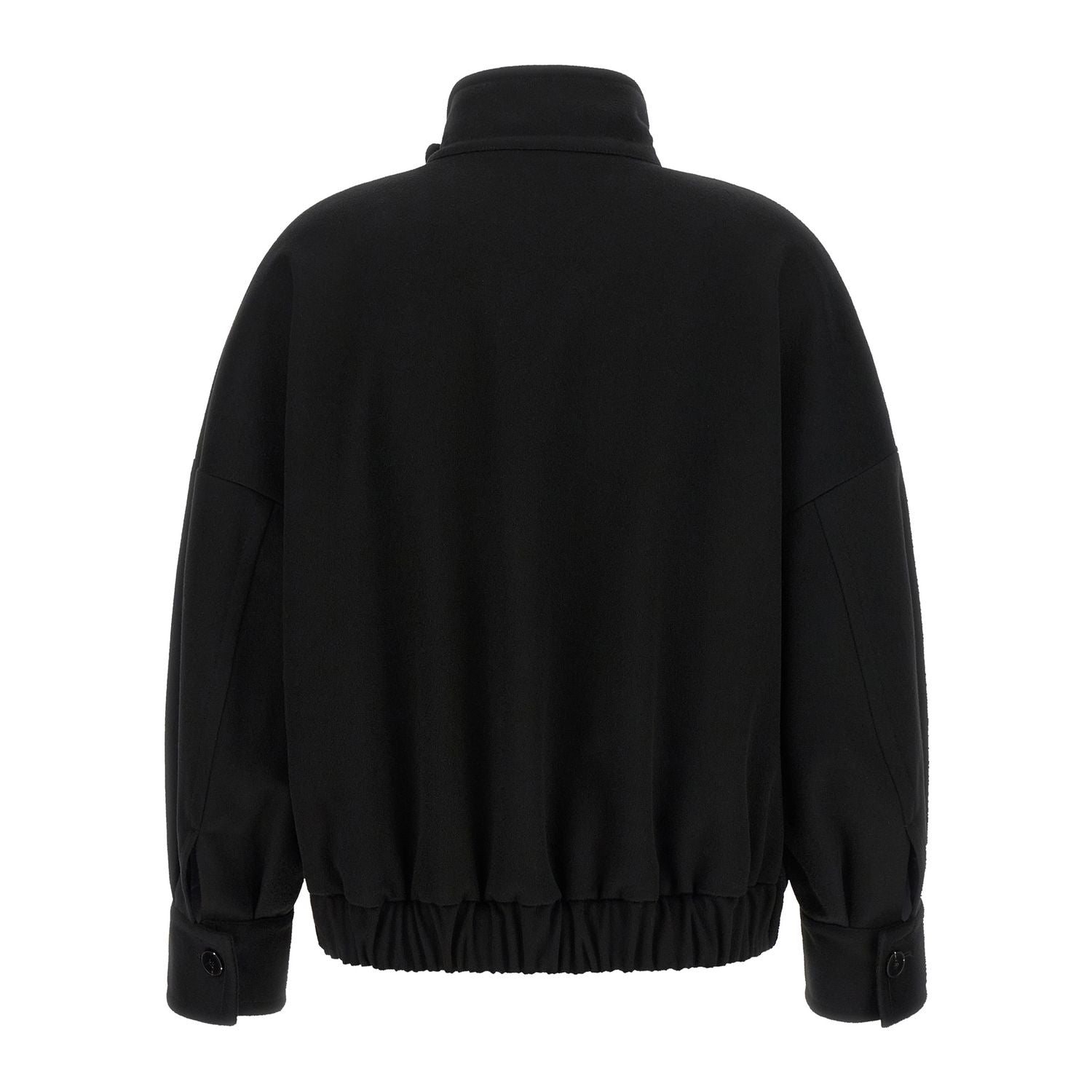 Alberto Biani Black Wool Bomber
