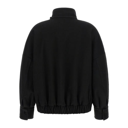 Alberto Biani Black Wool Bomber