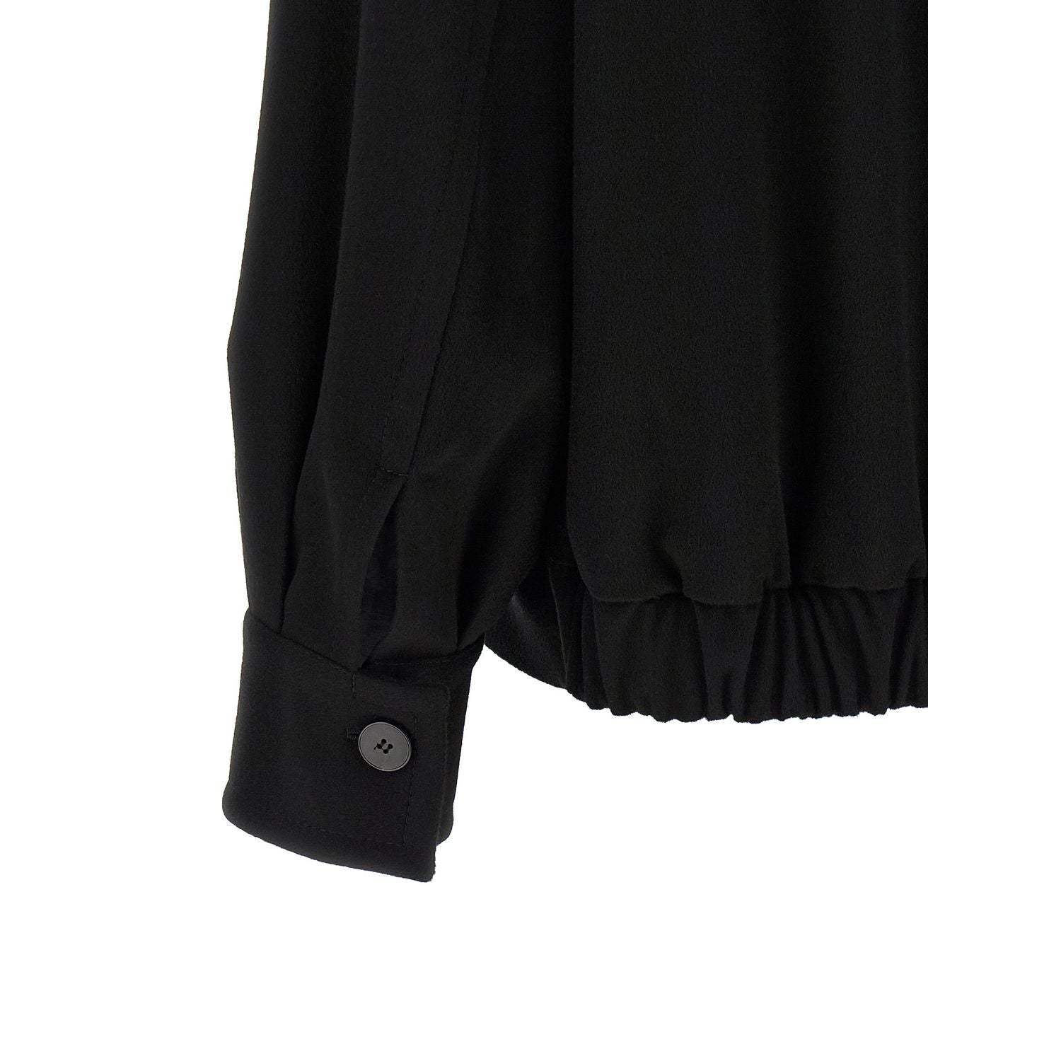 Alberto Biani Black Wool Bomber