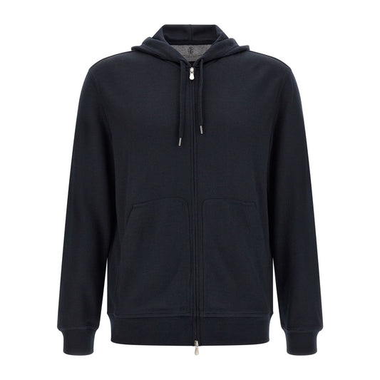 Brunello Cucinelli Blue Cashmere Sweatshirt