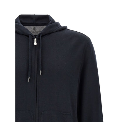 Brunello Cucinelli Blue Cashmere Sweatshirt