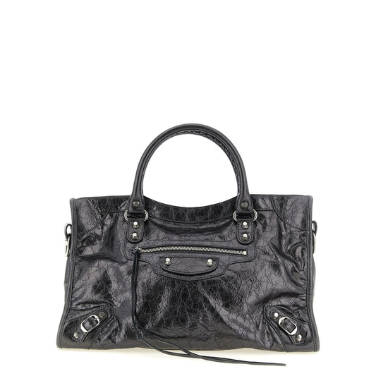 Balenciaga Silver Lamb Leather Arena Le City Medium Handbag
