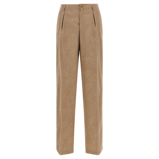 Etro Beige Wool Dress Pants