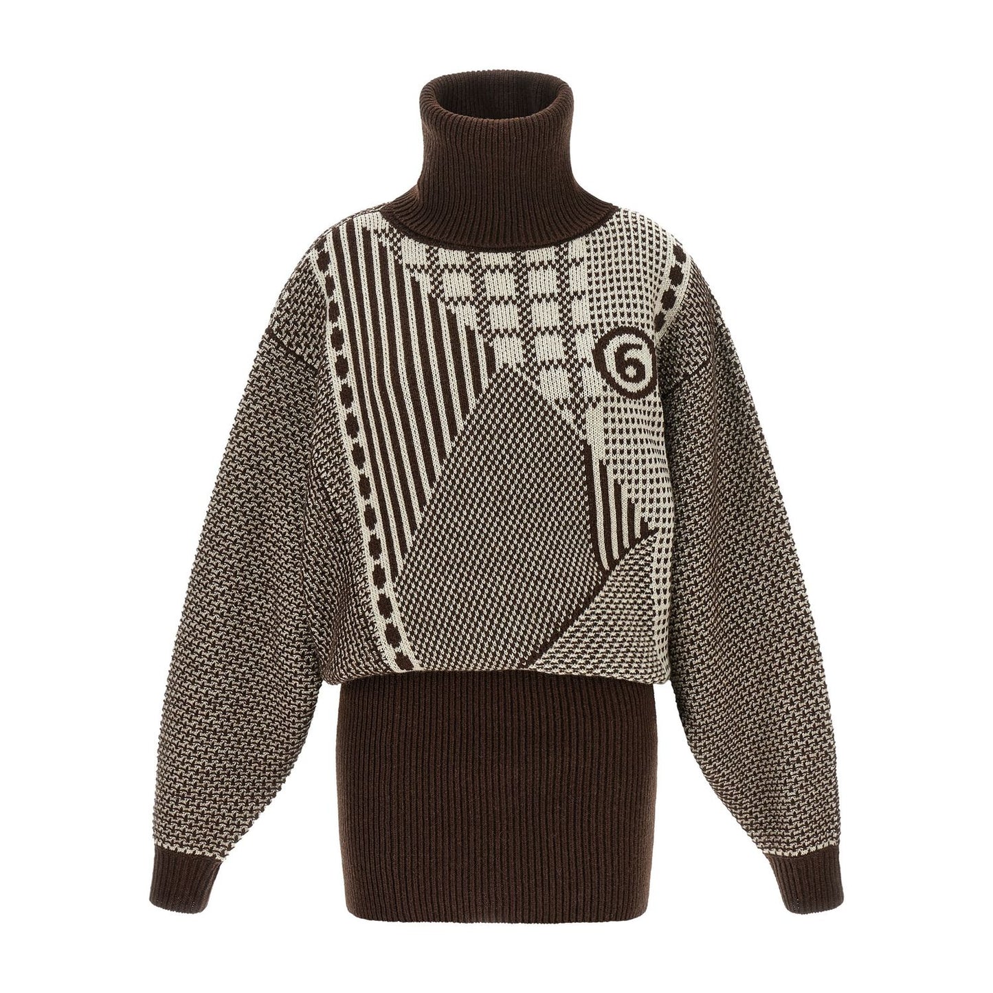 MM6 Maison Margiela Brown Wool Short Dress