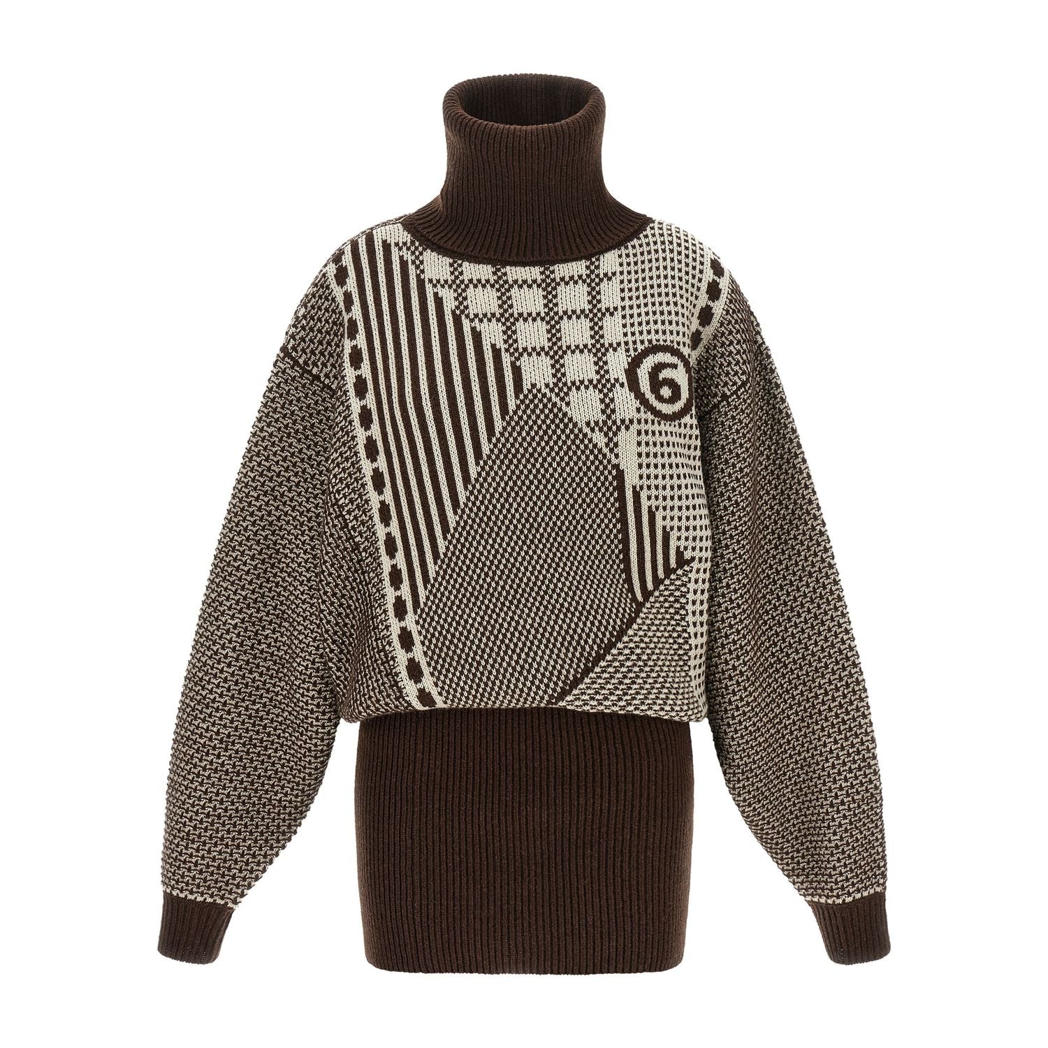 MM6 Maison Margiela Brown Wool Short Dress
