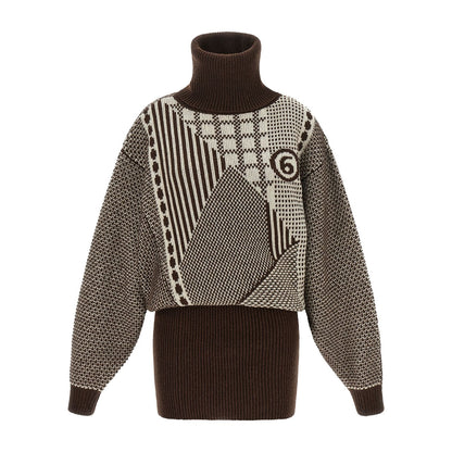 MM6 Maison Margiela Brown Wool Short Dress
