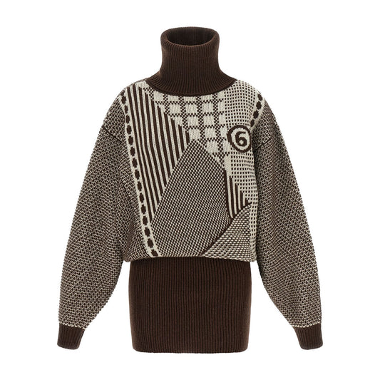 MM6 Maison Margiela Brown Wool Short Dress