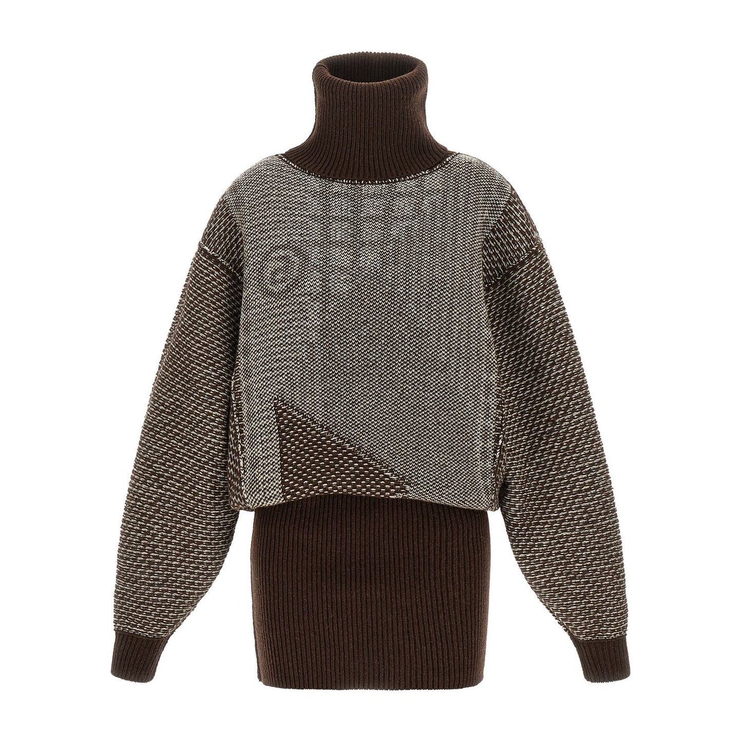 MM6 Maison Margiela Brown Wool Short Dress