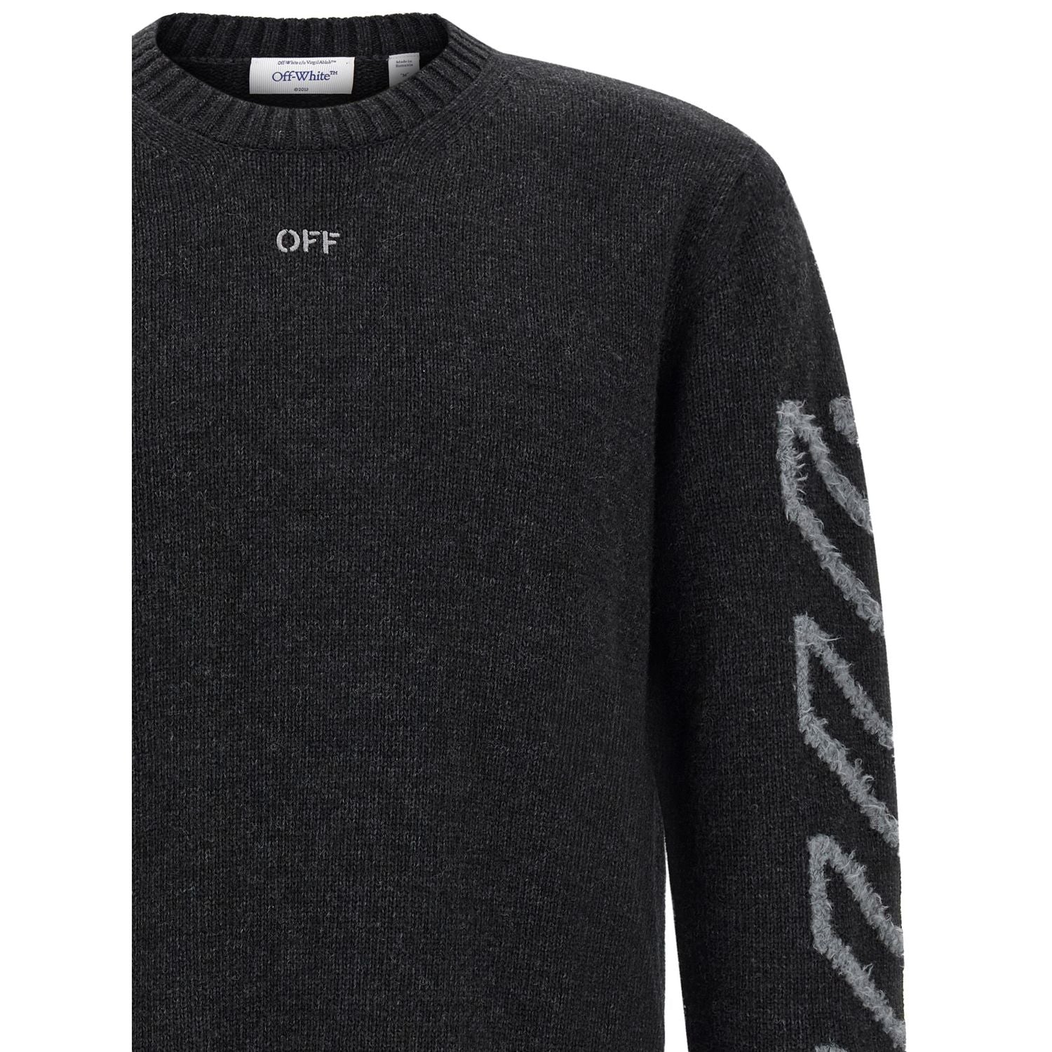 Off-White Gray Wool Cardigan
