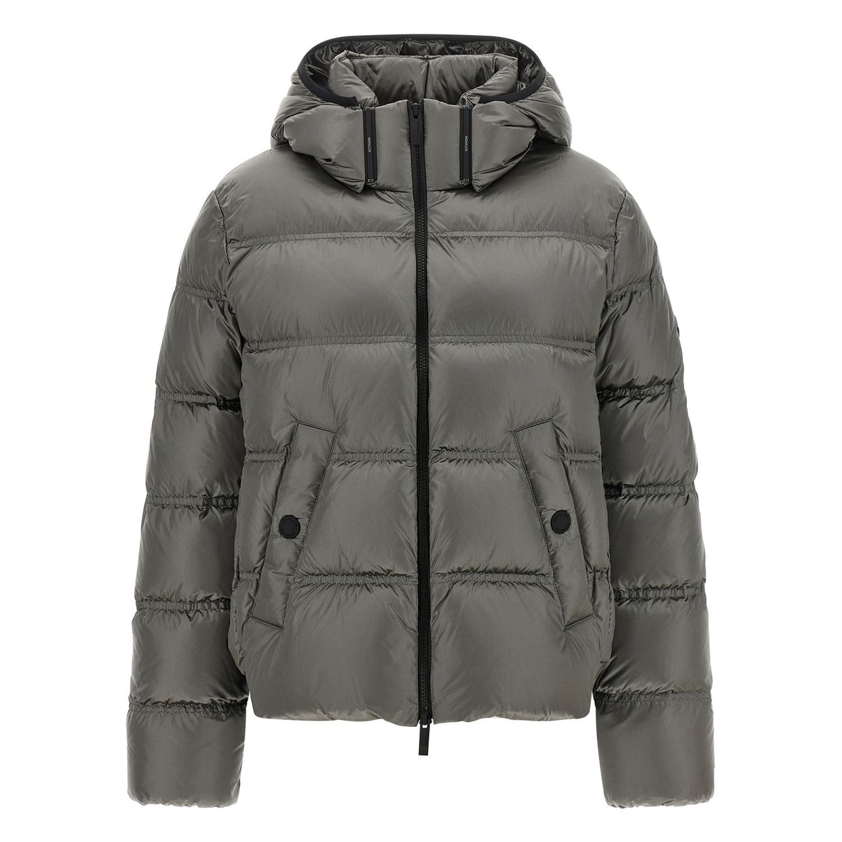 Moncler Gray Polyamide Full-Length Jacket