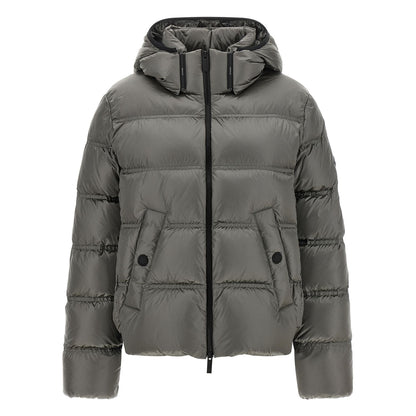 Moncler Gray Polyamide Full-Length Jacket