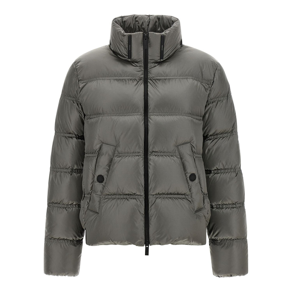 Moncler Gray Polyamide Full-Length Jacket
