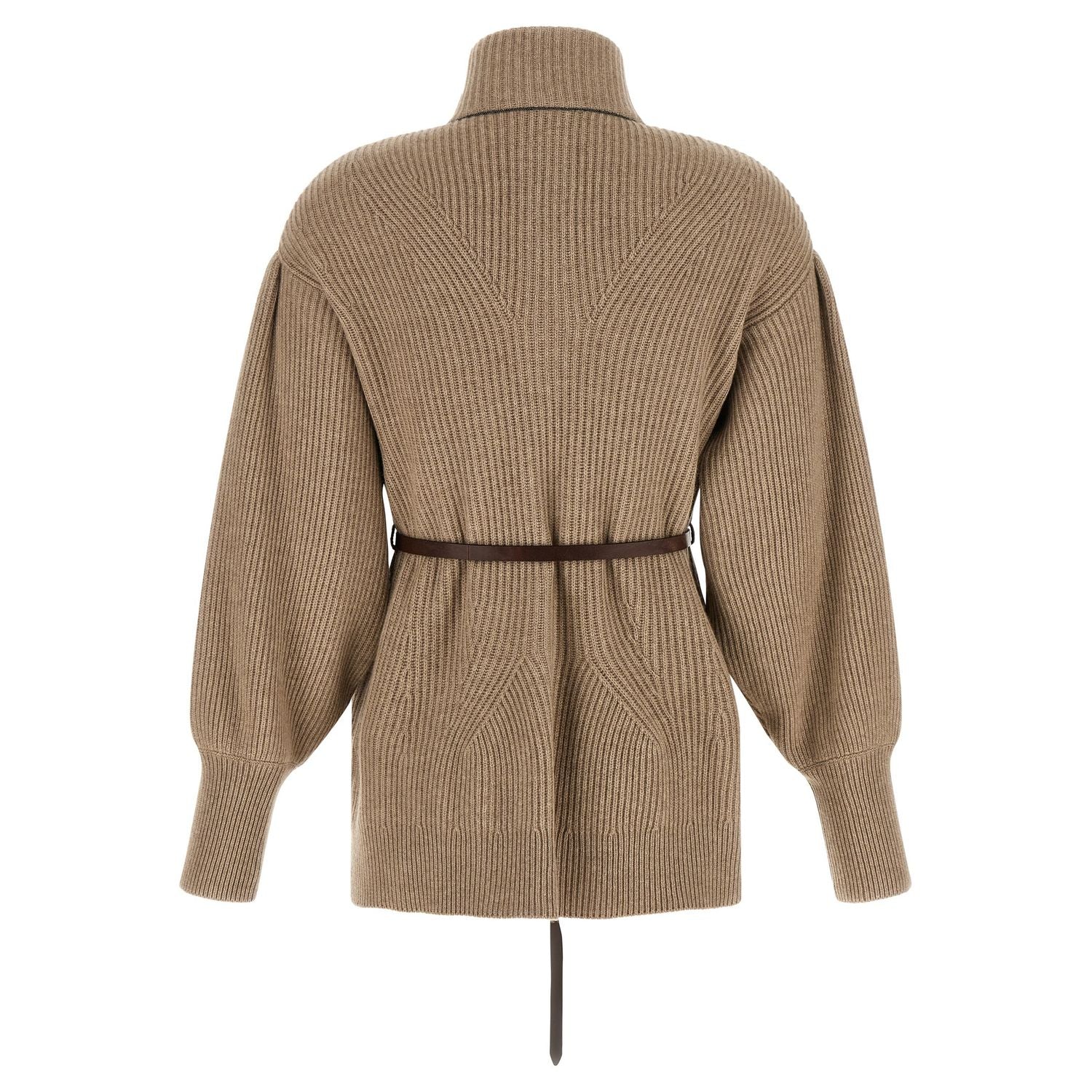 Brunello Cucinelli Beige Virgin Wool Cardigan