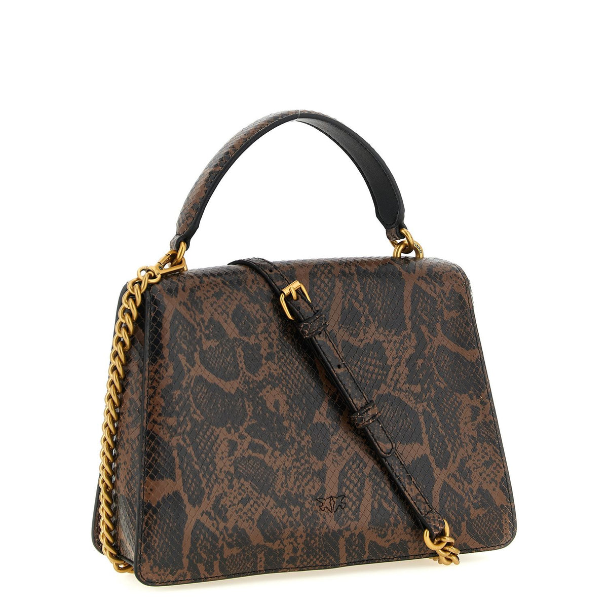 PINKO Brown Calfskin Handbag