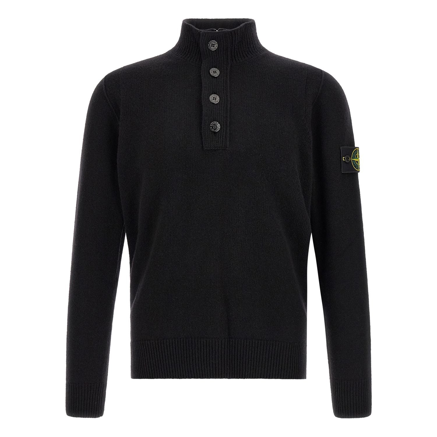 Stone Island Black Virgin Wool Cardigan