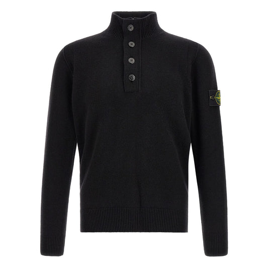 Stone Island Black Virgin Wool Cardigan