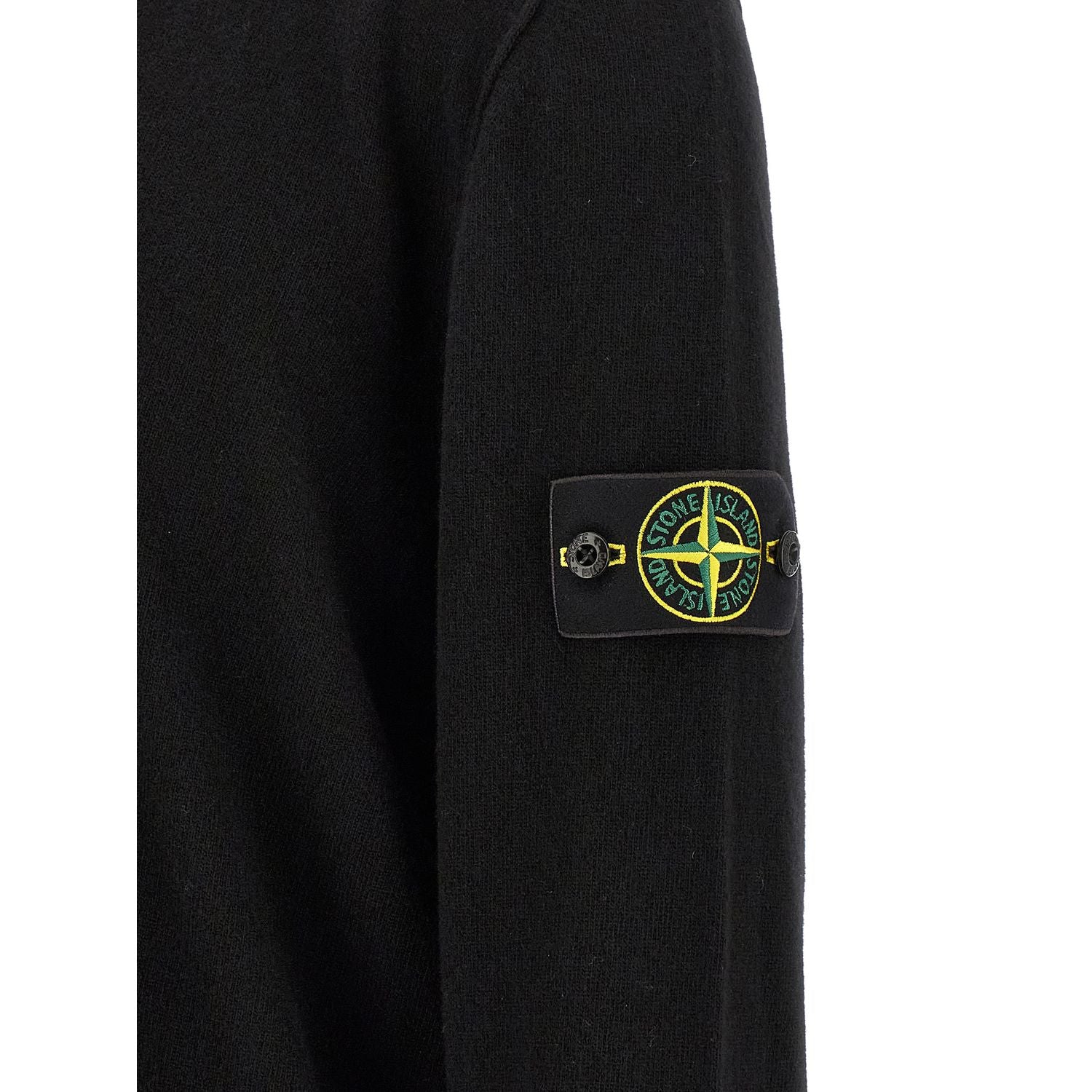 Stone Island Black Virgin Wool Cardigan