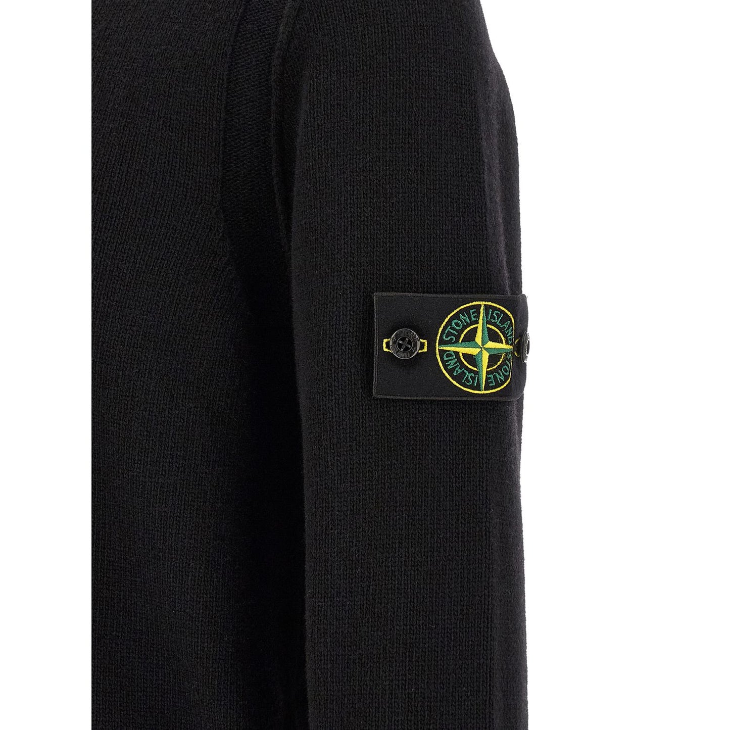 Stone Island Black Virgin Wool Cardigan