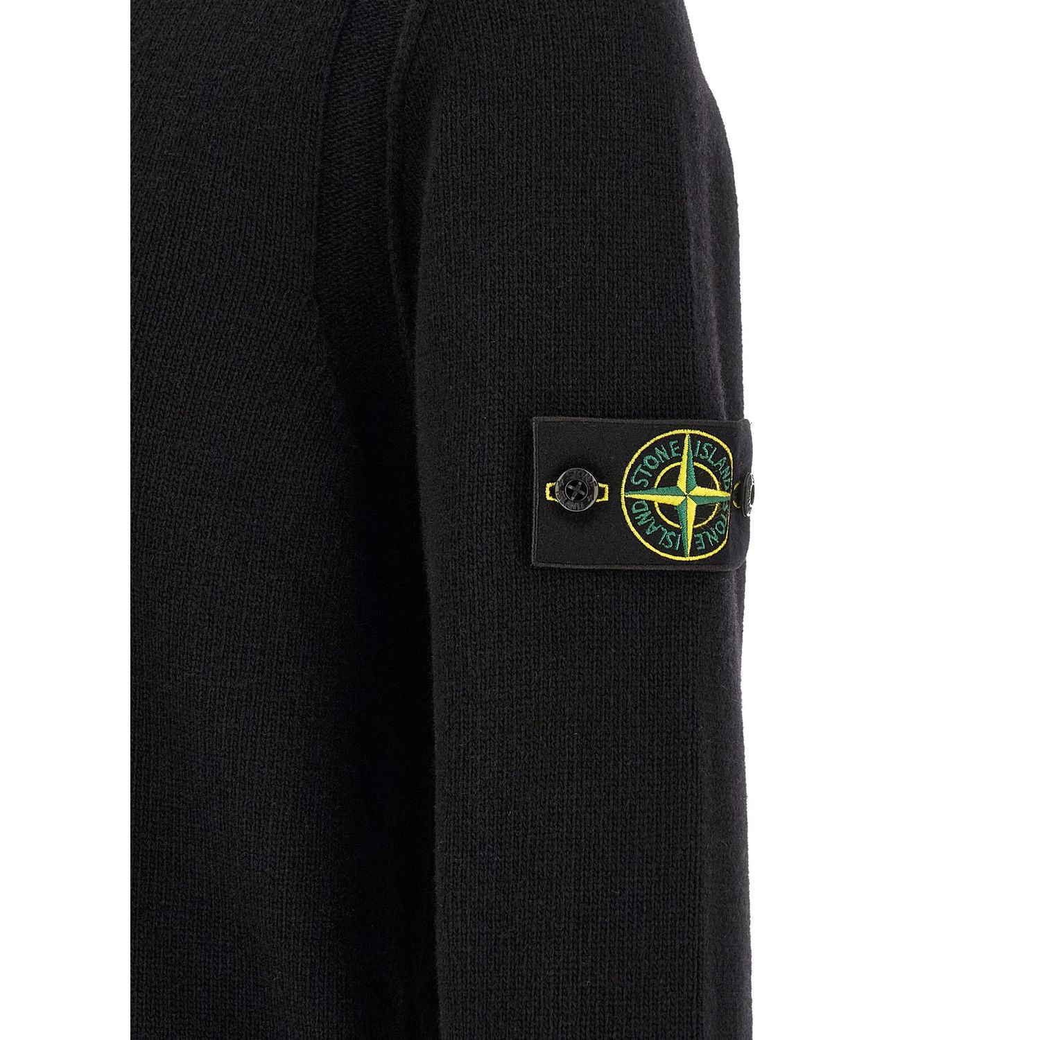 Stone Island Black Virgin Wool Cardigan