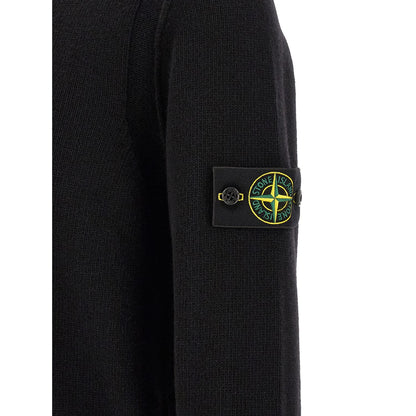 Stone Island Black Virgin Wool Cardigan