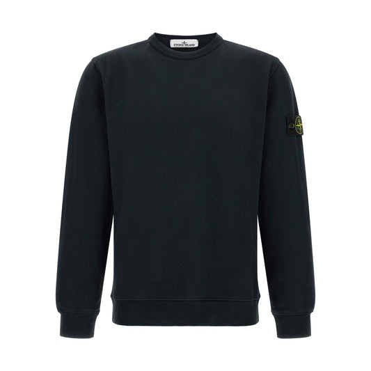 Stone Island Blue Cotton Sweatshirt