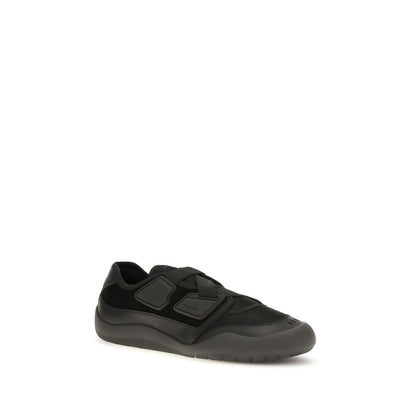 Prada Black Calf Leather Bos Taurus Athletic Sneakers