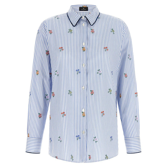 Etro Blue Cotton Blouse