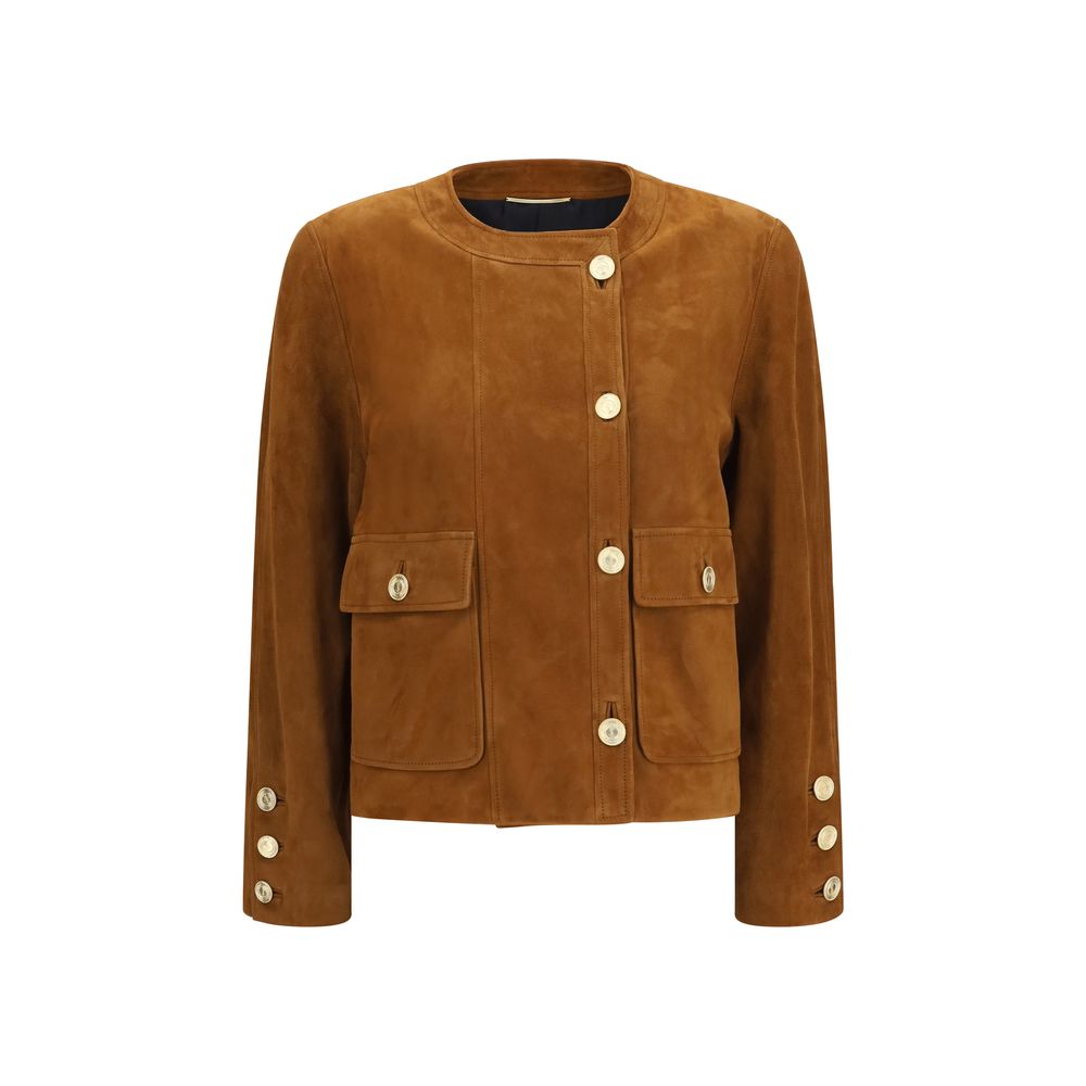 Saint Laurent Brown Lamb Ovis Aries Full-Length Jacket