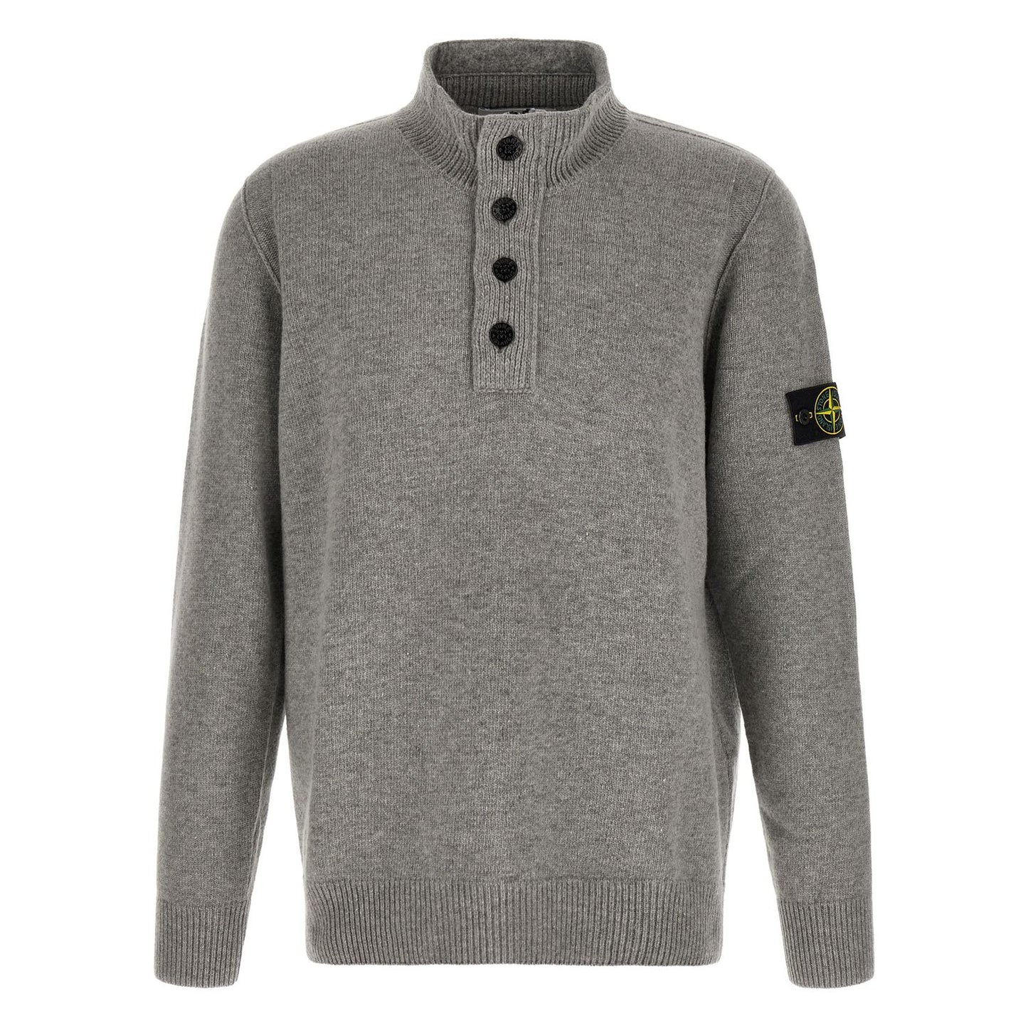 Stone Island Gray Virgin Wool Cardigan