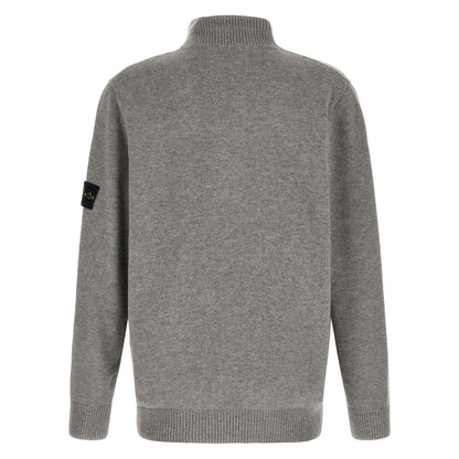 Stone Island Gray Virgin Wool Cardigan