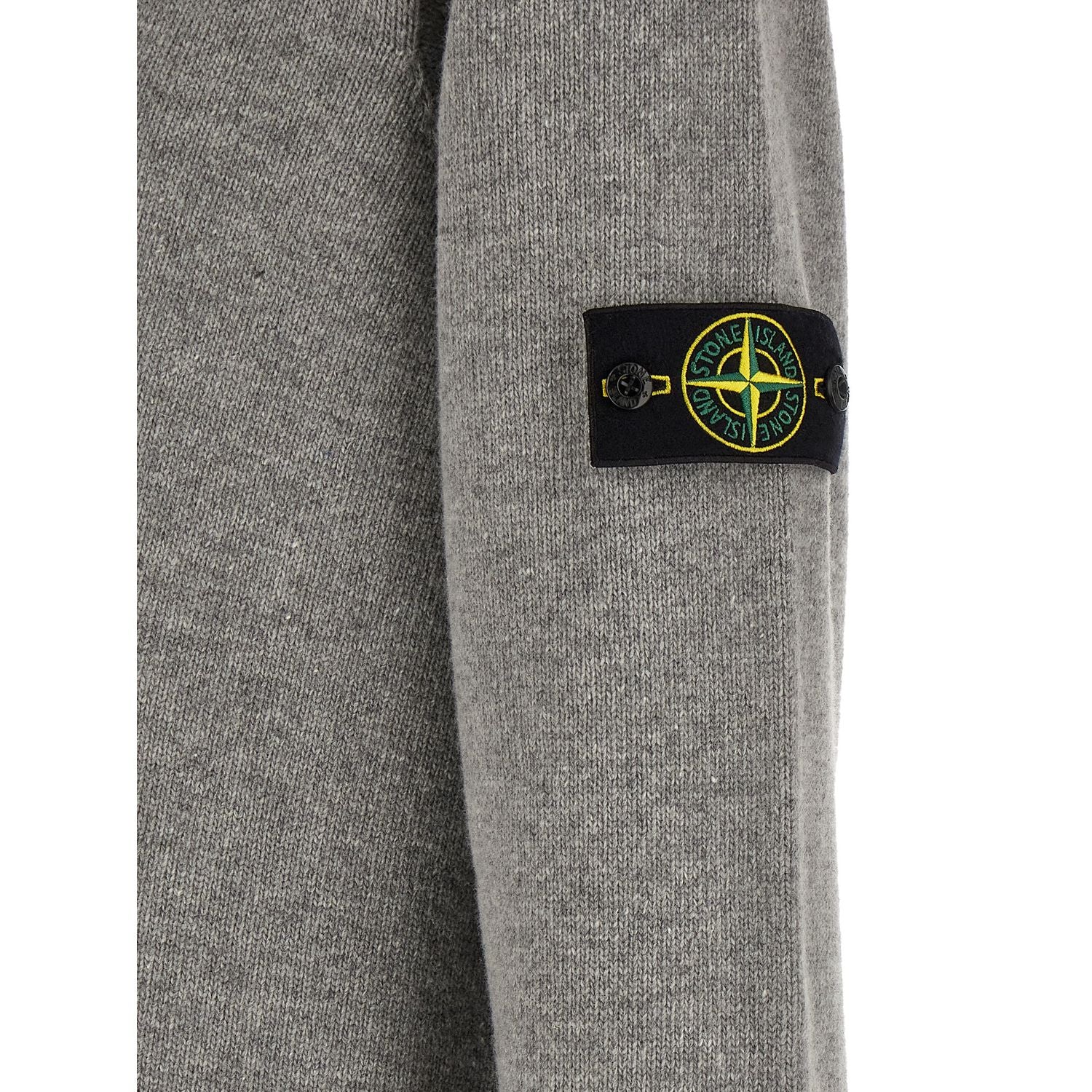 Stone Island Gray Virgin Wool Cardigan