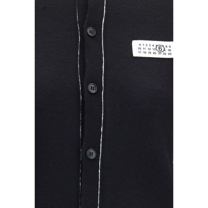 MM6 Black Wool Oves Aries Cardigan