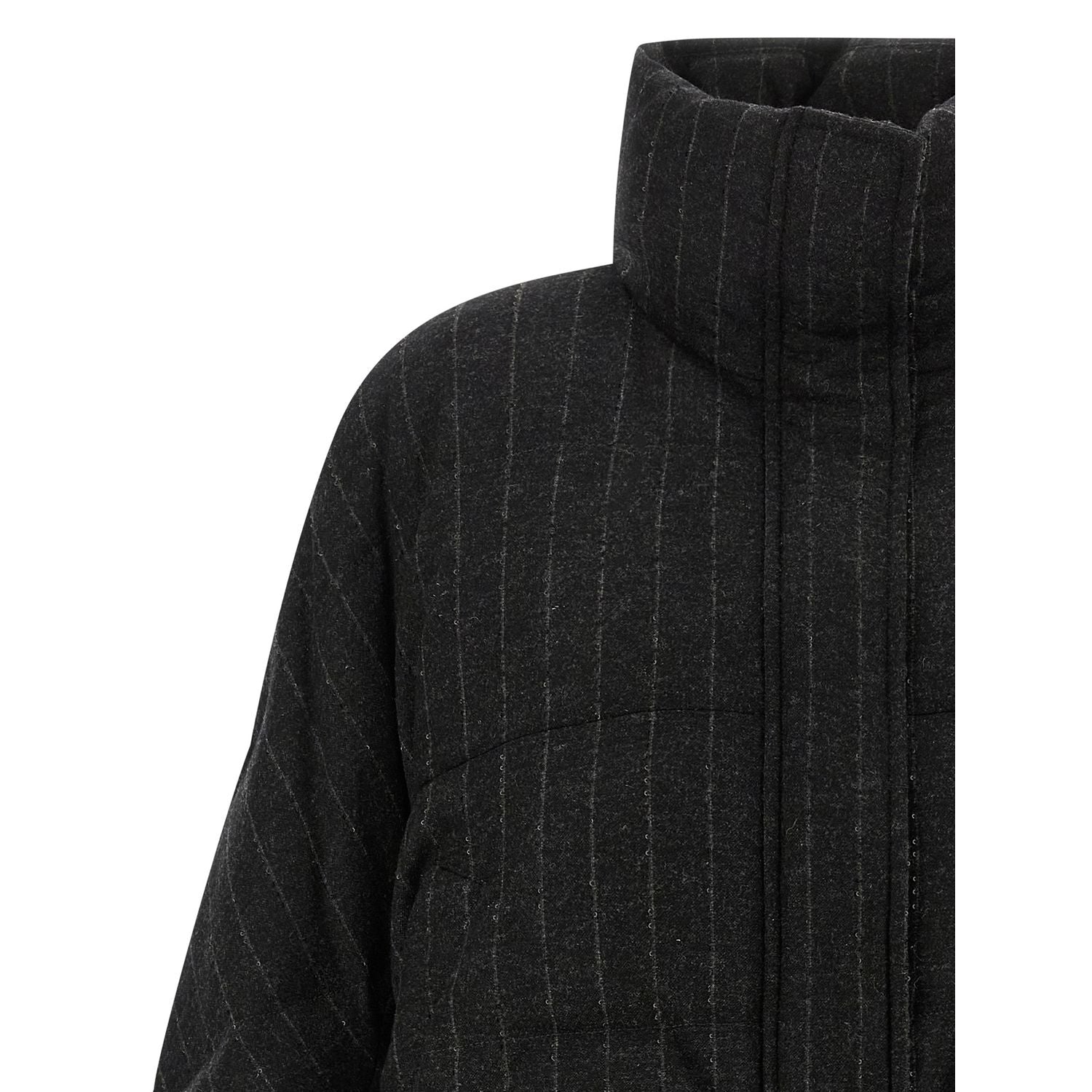 Brunello Cucinelli Gray Virgin Wool Full-Length Jacket