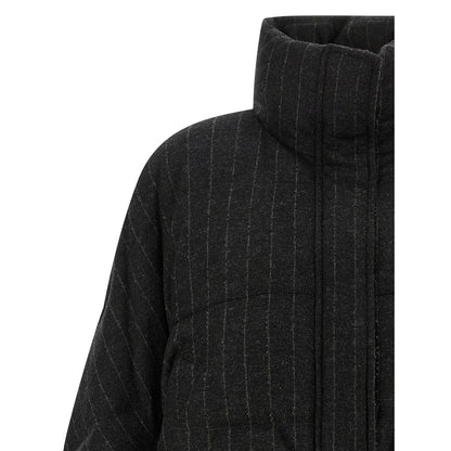 Brunello Cucinelli Gray Virgin Wool Full-Length Jacket