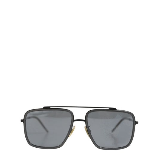 Dolce & Gabbana Women DG2262 Black Metal Square Frame Eyewear Sunglasses