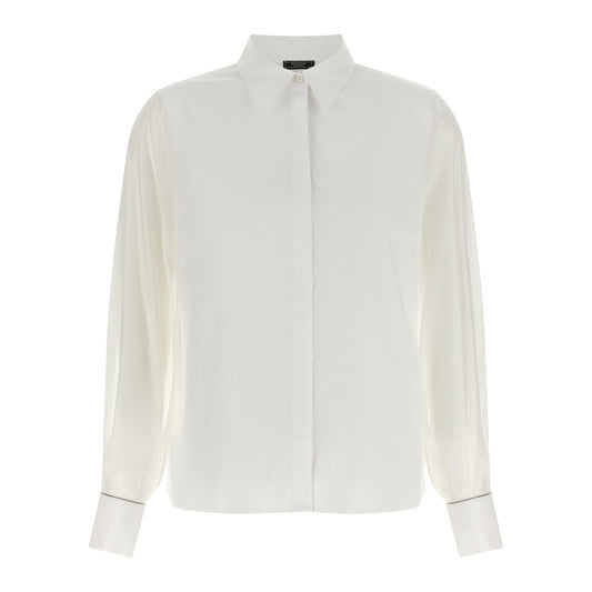 Peserico White Cotton Blouse