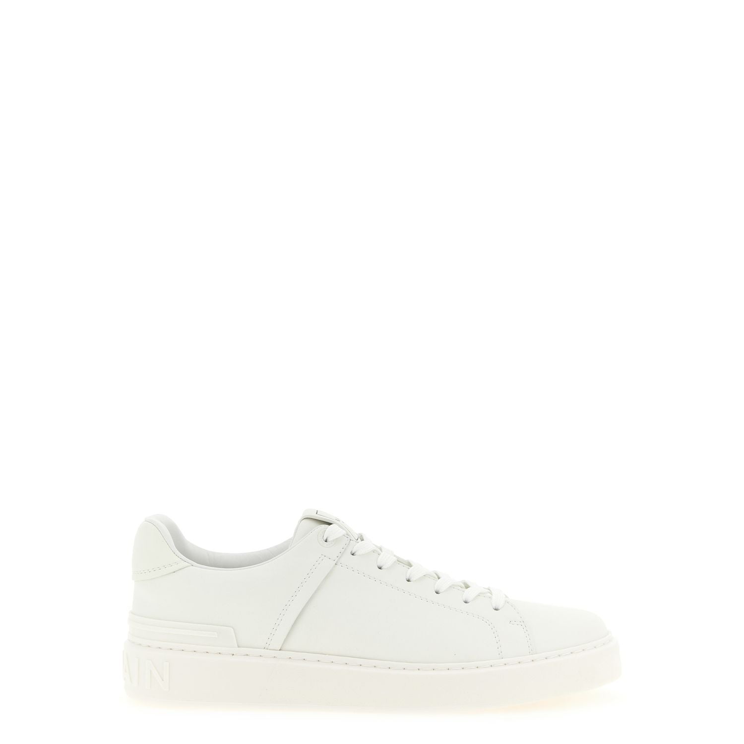 Balmain White Calfskin Low Top Sneakers