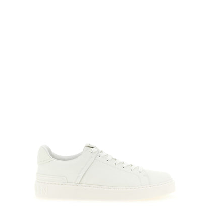 Balmain White Calfskin Low Top Sneakers