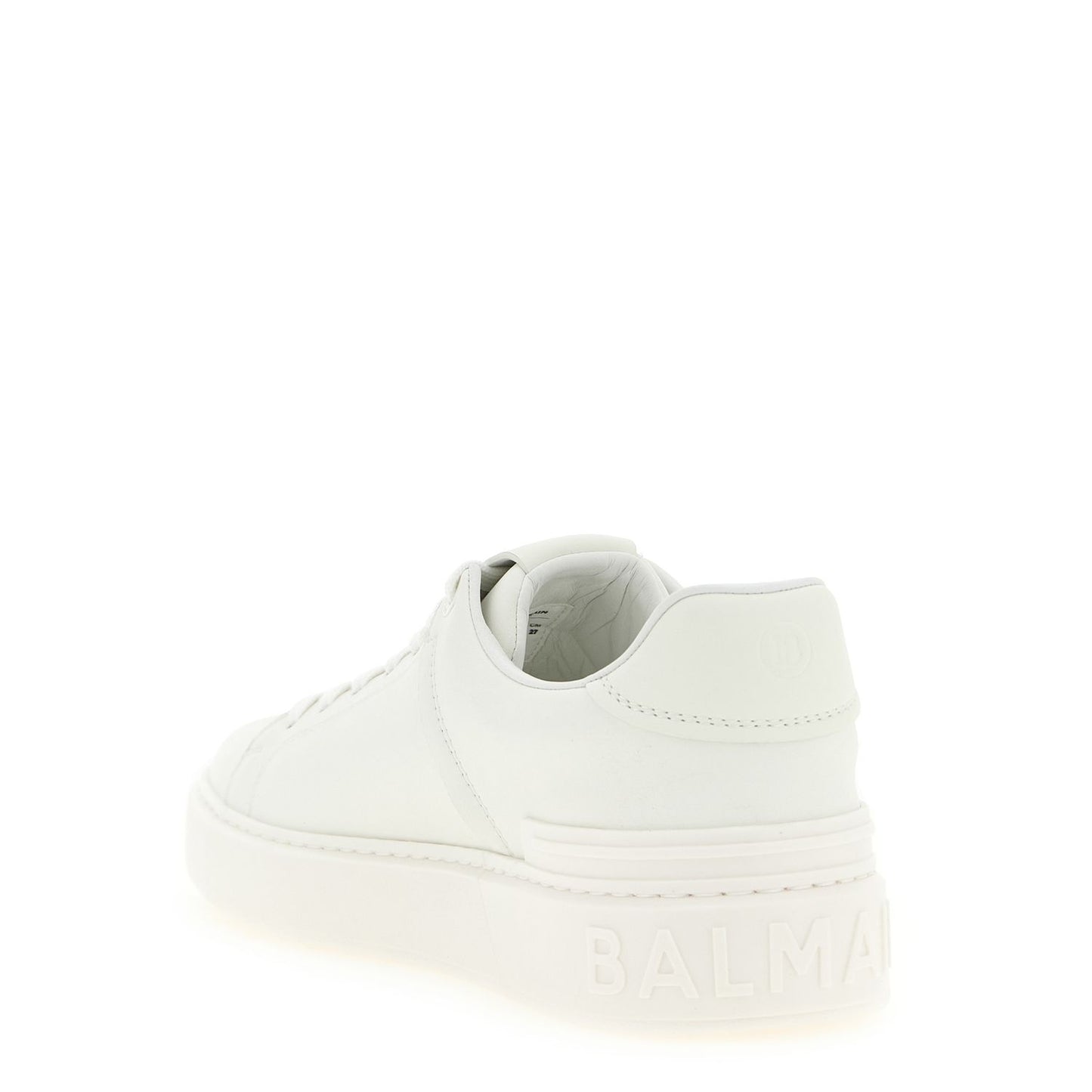 Balmain White Calfskin Low Top Sneakers