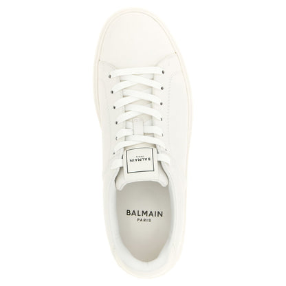 Balmain White Calfskin Low Top Sneakers